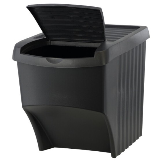 GEEZY 22L Large Three-Piece Set Indoor/Outdoor Trash Recycling Bin with Lid and Open-Top Design
